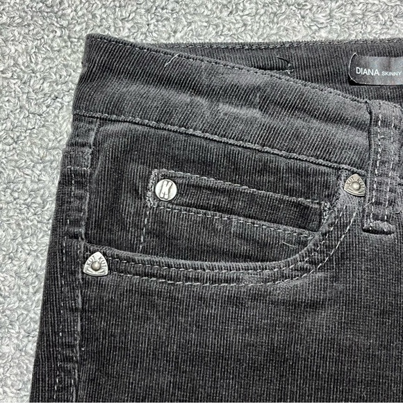 Kut from the Kloth Diana Skinny Corduroy Jeans Womens 8 Gray Mid Rise Stretch - Picture 3 of 12